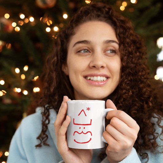 Mug Drôle mignon Emoticon Père Noël Geek Nerd Lait de 