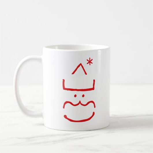 Mug Drôle mignon Emoticon Père Noël Geek Nerd Lait de  (Gauche)