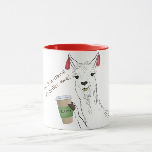 Mug Drôle Mignonne Lama No Prob llama! (Centre)