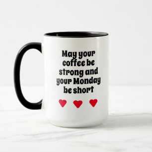 Mug drôle minima noir et blanc élégante typographie