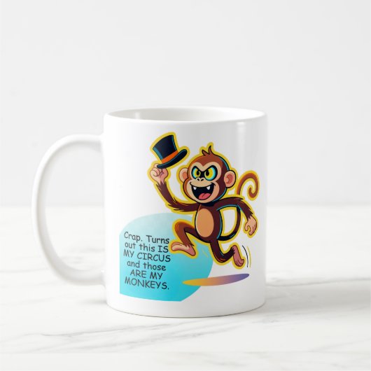 Mug Drôle Mon Cirque Mes Singes Graphique (Gauche)