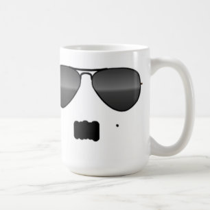 Mug Drôle moustache lunettes mignonette gangster
