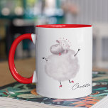 Mug Drôle Mouton Amour Coeur Nom personnalisé<br><div class="desc">Drôle Sheep Love Heart Nom personnalisé Coffee Tea Mug présente un dessin humoristique d'un mouton avec le coeur d'amour tourbillonnant autour de sa tête et personnalisé avec votre nom personnalisé dans un script moderne. Cadeaux parfaits pour Noël,  anniversaire,  Saint Valentin ou anniversaire. Conçu par ©Evco Studio www.zazzle.com/store/evcostudio</div>