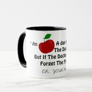 Mug Drôle Mur Docteur Red Apple Joke Nom personnalisé