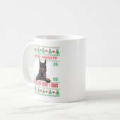 Mug Drôle Naughty Doberman Ugly Sweat de Noël (Devant gauche)
