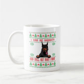 Mug Drôle Naughty Doberman Ugly Sweat de Noël (Gauche)
