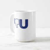 Mug Drôle Ne Pas Aimer Pouce Vers Le Bas (Devant gauche)