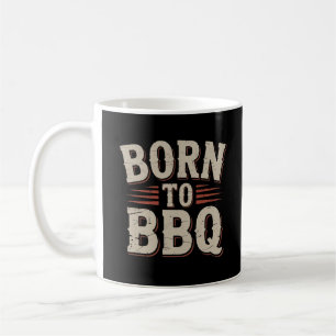 Mug Drôle Né pour le BBQ Rétro Maître du Grill Pitmast