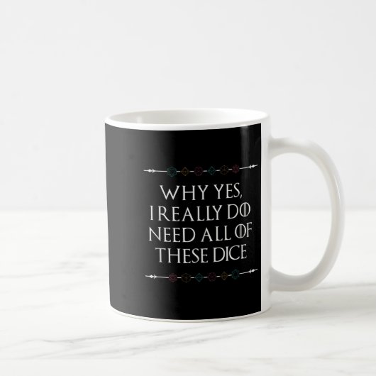 Mug Drôle Nerdy Jeu D20 Rpg Dice Dire Graphique de dev (Droite)