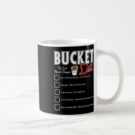 Mug Drôle Noël Bucket List Design Noël Fêtes Hu (Droite)