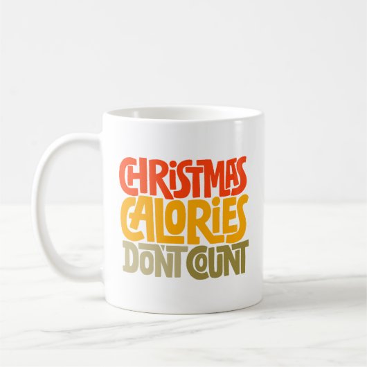 Mug Drôle Noël Calories Ne comptez pas le design (Gauche)