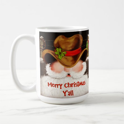 Mug Drôle Noël Cowboy Père Noël (Gauche)