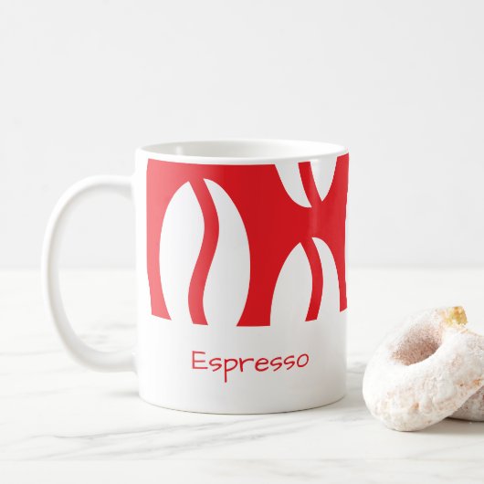 Mug Drôle Noël Espresso Café Bean Red (Avec donut)