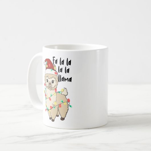 Mug Drôle Noël Llama (Devant gauche)
