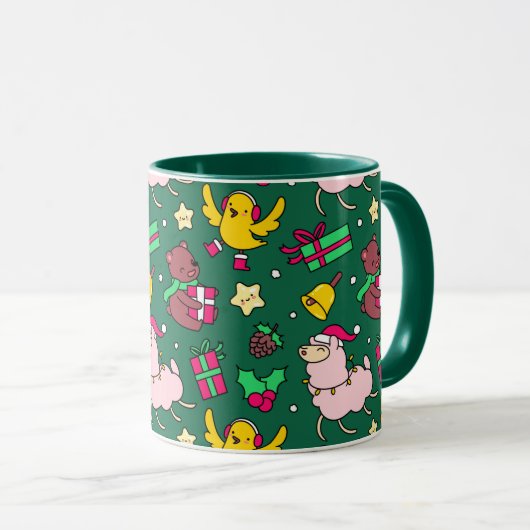Mug Drôle Noël Llama (Devant droit)