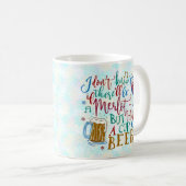 Mug Drôle Noël Merlot Vin Bière Typographie Humour (Devant droit)
