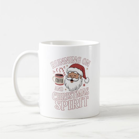 Mug Drôle Noël Père Noël Coffee Lover Design (Gauche)