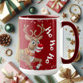 Mug Drôle Noël Père Noël Reindeer Sleigh Ho-Ho-Ho Roug