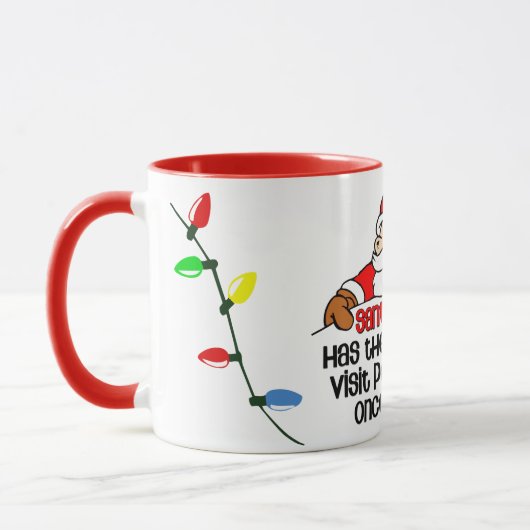 Mug Drôle Noël Père Noël Visite Bah Humbug (Gauche)