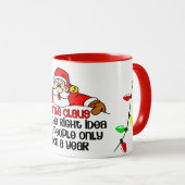 Mug Drôle Noël Père Noël Visite Bah Humbug (Devant droit)