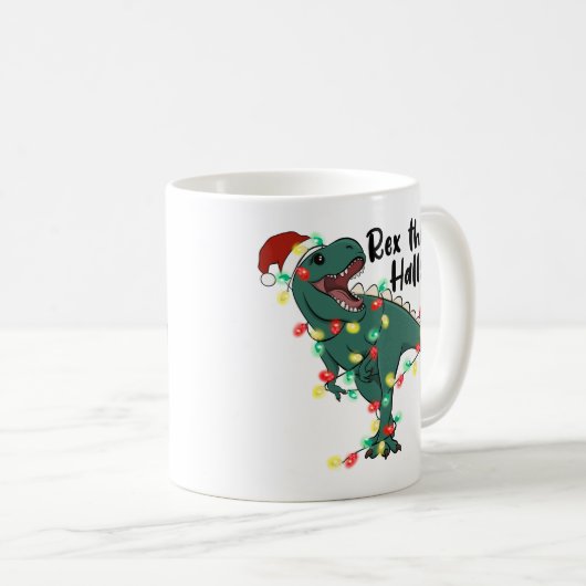 Mug Drôle Noël Rex Les Halls T-rex (Devant droit)
