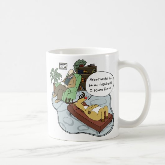 Mug Drôle Noël Vacances Cartoon Reindeer Therapy (Droite)