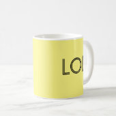 Mug Drôle noir jaune de "FFS" de "LOL"/fou (Devant droit)