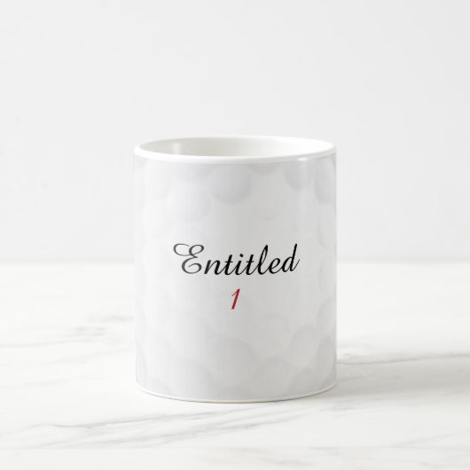 Mug Drôle Nom de Golf Personnalisé Entitled 1 Initial (Centre)