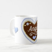Mug Drôle Nom personnalisé Gingerpain Cookies Coeur (Devant gauche)