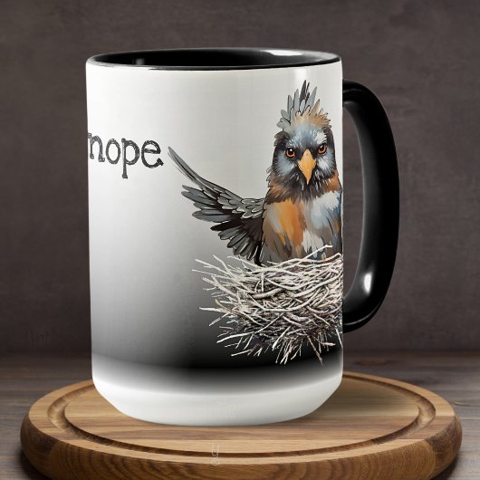 Mug Drôle Nope Oiseau Peinture Sarcastique