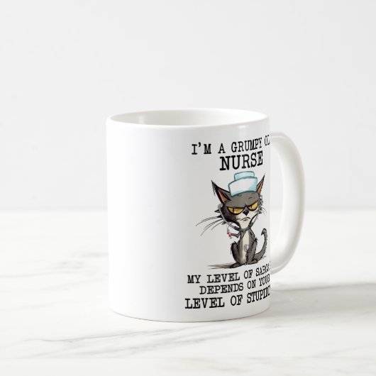 Mug Drôle Nourriture Chat Dit (Devant droit)