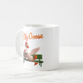 Mug Drôle Oie Silly mignonne Oie mème Oie (Devant gauche)