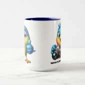 Mug Drôle oiseau chanteur derrière les lentilles de ca (Centre)