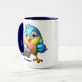Mug Drôle oiseau chanteur derrière les lentilles de ca (Devant gauche)