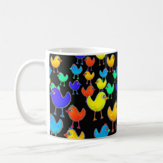 Mug Drôle oiseaux multicolores (Gauche)
