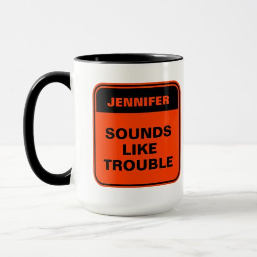 Mug Drôle orange semble comme un problème personnalise (Gauche)