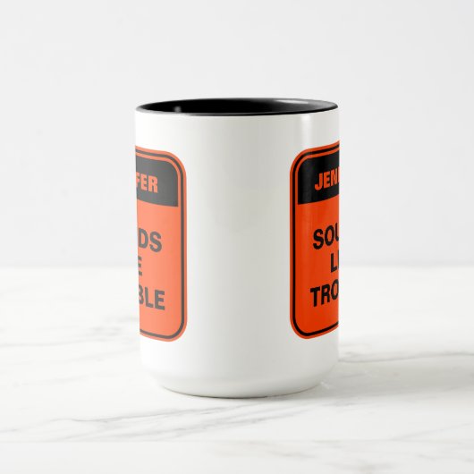 Mug Drôle orange semble comme un problème personnalise (Centre)