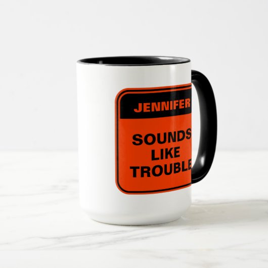 Mug Drôle orange semble comme un problème personnalise (Devant droit)