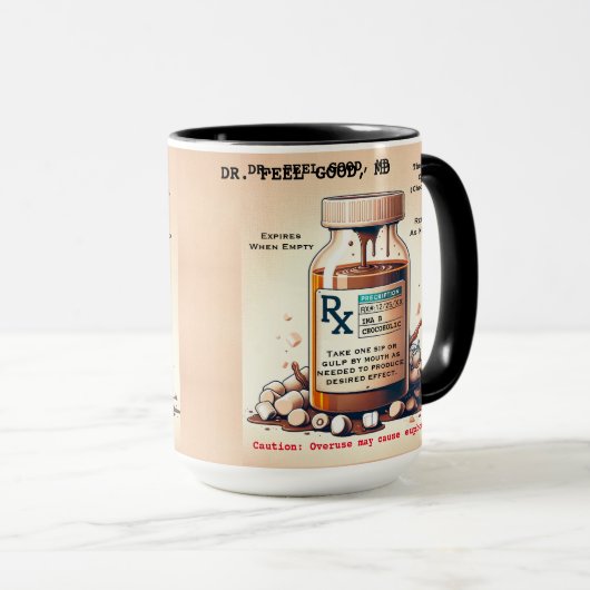 Mug Drôle ordonnance chocolat chaud (Devant droit)