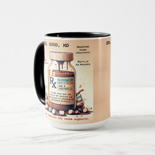 Mug Drôle ordonnance chocolat chaud (Devant gauche)