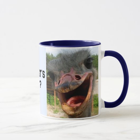 Mug Drôle Ostrich Bird Photo What's Up (Droite)