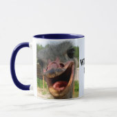 Mug Drôle Ostrich Bird Photo What's Up (Gauche)