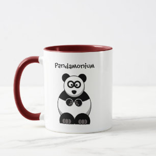 Mug Drôle Pandamonium Panda Cartoon, Mignonne Pun Stre