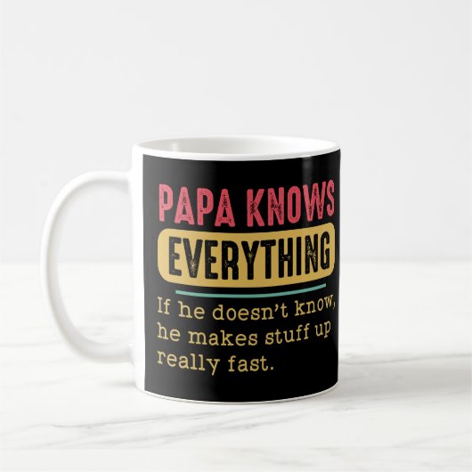 Mug Drôle Papa sait tout (Gauche)