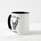 Mug Drôle Pardon mon Français Black Tan French Bulldog (Devant gauche)