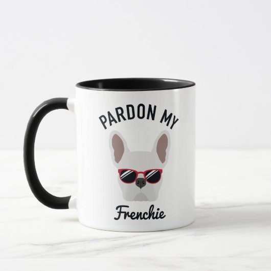 Mug Drôle Pardon mon Français Blanc Français Bulldog (Gauche)