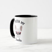 Mug Drôle Pardon mon Français Blanc Français Bulldog (Devant gauche)