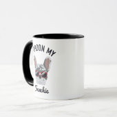Mug Drôle Pardon mon Frenchie Blue Merle French Bulldo (Devant gauche)