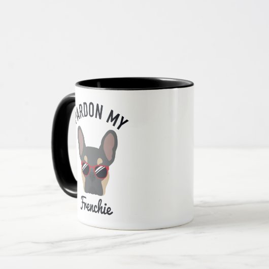 Mug Drôle Pardon mon Frenchie Blue Tan French Bulldog (Devant gauche)
