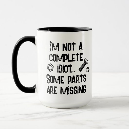 Mug Drôle pas un Idiot complet (Gauche)